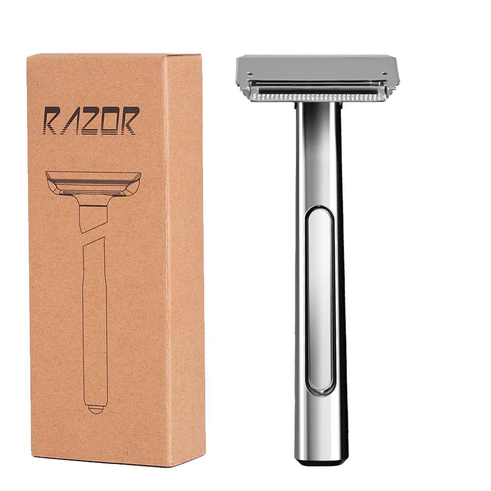 Rasoir de sécurité à double lame Métal à l'ancienne Conception de lame demi-garde pour le corps masculin Alliage Rasoir Injetcor à l'ancienne