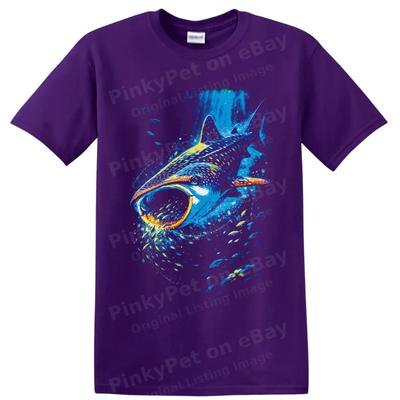 Whale Shark T Shirt Colorful Ocean Fish Scuba Diver Art Graphic Tee Gift Design