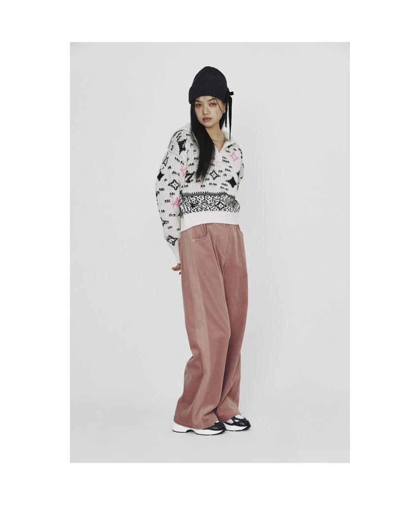 LUCKY CHOUETTE [Holiday Edition] Side Color Corduroy Banding Pants (Pink) Lfpns25010Pix