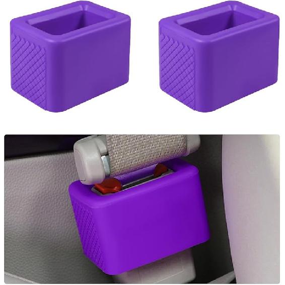 Augeny 2PCS Seat Belt Buckle Holder, Silicone Auto Rear Seatbelt Buckle Booster To Makes Receptacle Stand Upright For Easy Access, Universal Vehicle