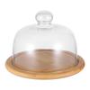 1Pcs Dessert Tray with Glass Cover Cake Plate Multipurpose Food Serving Stable Pastry Plate Housewarming Gift