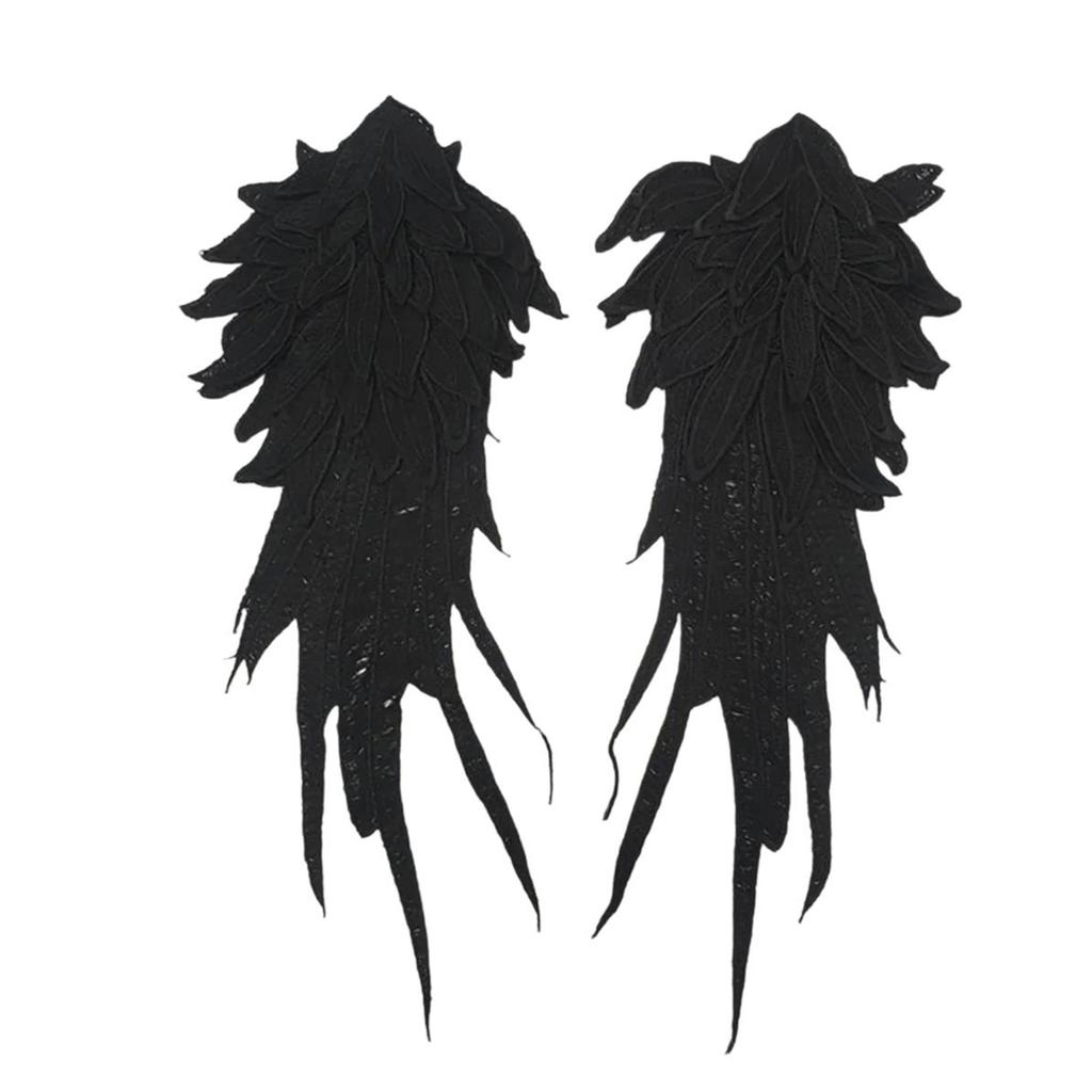 2pack Polyester Yarn Angel Wings Appliques Large Handmade Embroidery Patches for Costume and Fashion Accessories