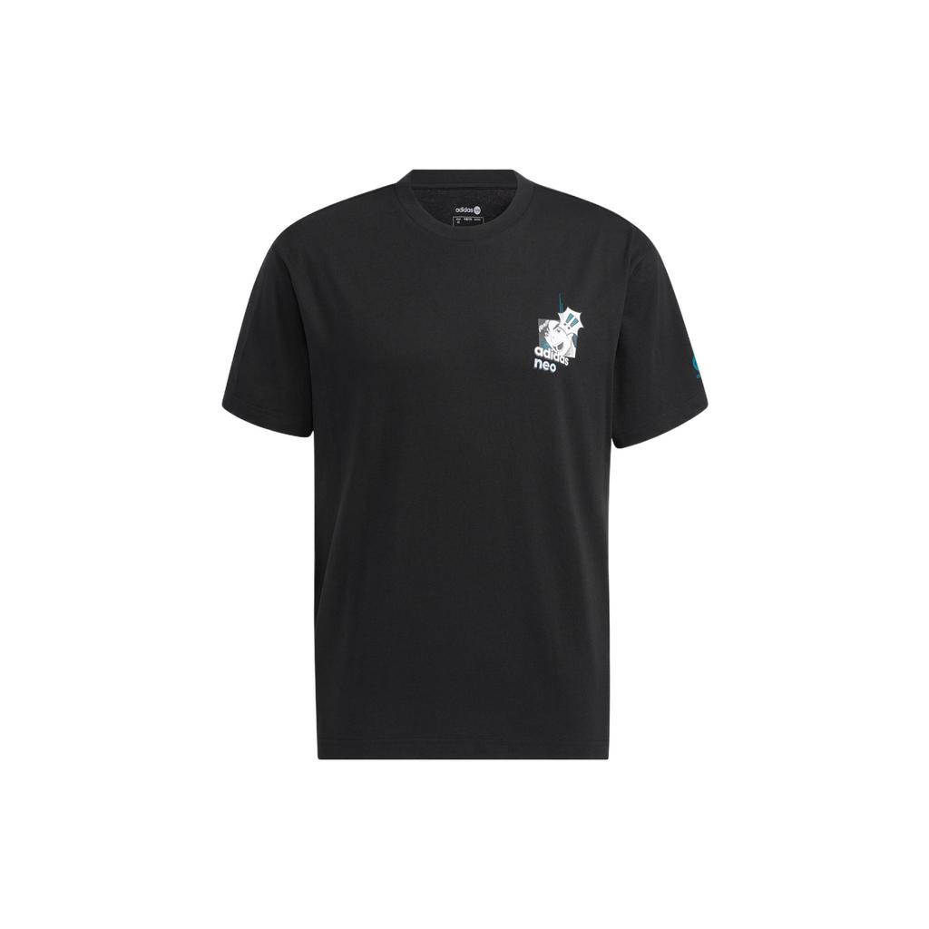 Adidas Neo Cartoon Character Print Logo T-Shirt Men Tops Black HD4623