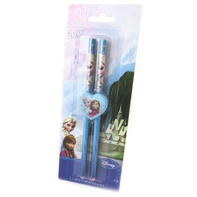 Frozen [N6372] - Set of 2 Pencils + Eraser 'Frozen' Pink Blue