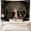 VIKAMA Black Mystic Tree of Life Tapestry Mystical Cosmos for Living Rooms Bedrooms and Gaming Rooms Home Decor