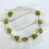 Raw Peridot Bracelet, Handmade 925 Sterling Silver, Women's Wedding Jewelry