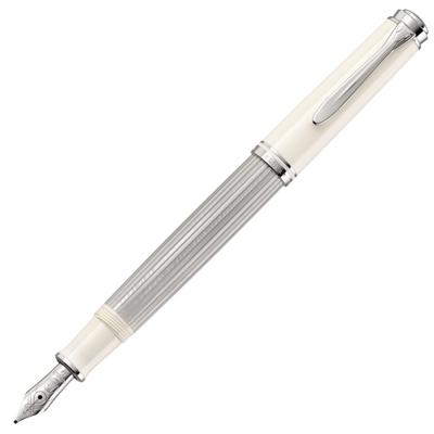 Pelikan Pelikan Plnicí pero M Střední hrot Souveraine Stříbrnobílá M405 Originální dovážený produkt