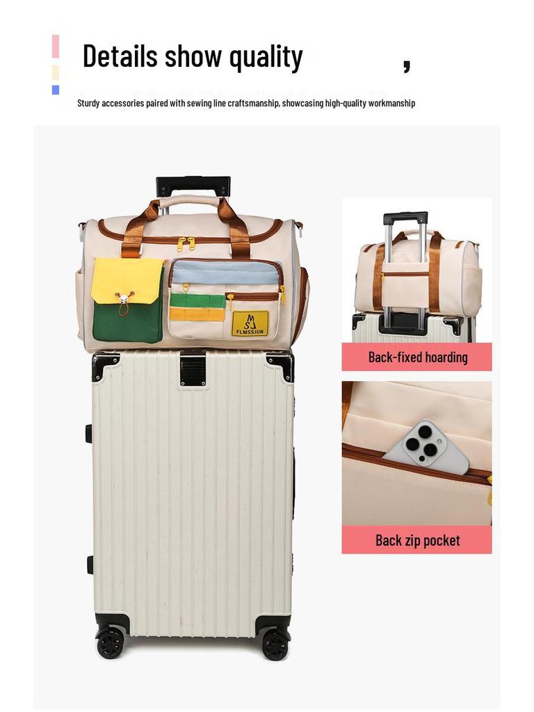 Men's and Women's Large Capacity Crossbody Handbag for Travel and Fitness with Dry/Wet Separation