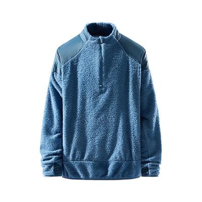 Unisex Outdoor Winter Half-Zip Stand Collar Sweatshirt - Loose Fit, Simple Design