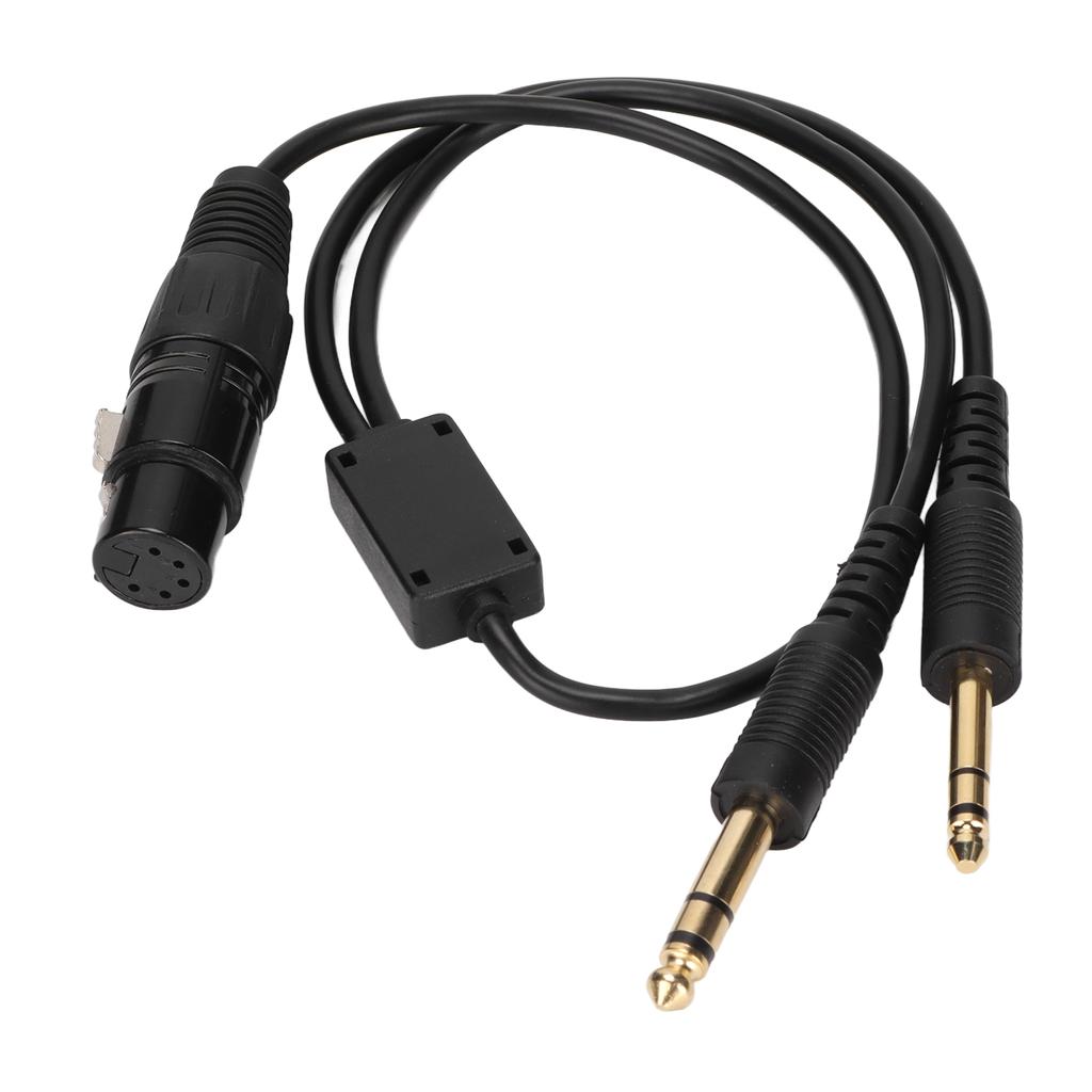 XLR auf GA Doppelstecker Kabeladapter für Airbus Kopfhöreradapter für Luftfahrtkopfhörer mit 5-poligem Anschluss