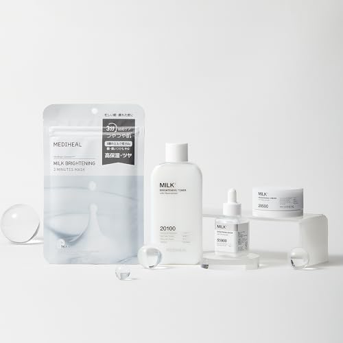 MEDIHEAL OFFICIAL Milk Brightening Toner (NEW) VER.2 300ml, Niacinamide and Glutathione for a radiant complexion, moisturizing formula, and a moisturi