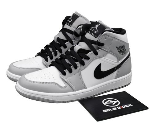 

Nike Air 1 Mid I AJ1 Light Smoke Grey Black White Men Shoes 554724-092 EU 44