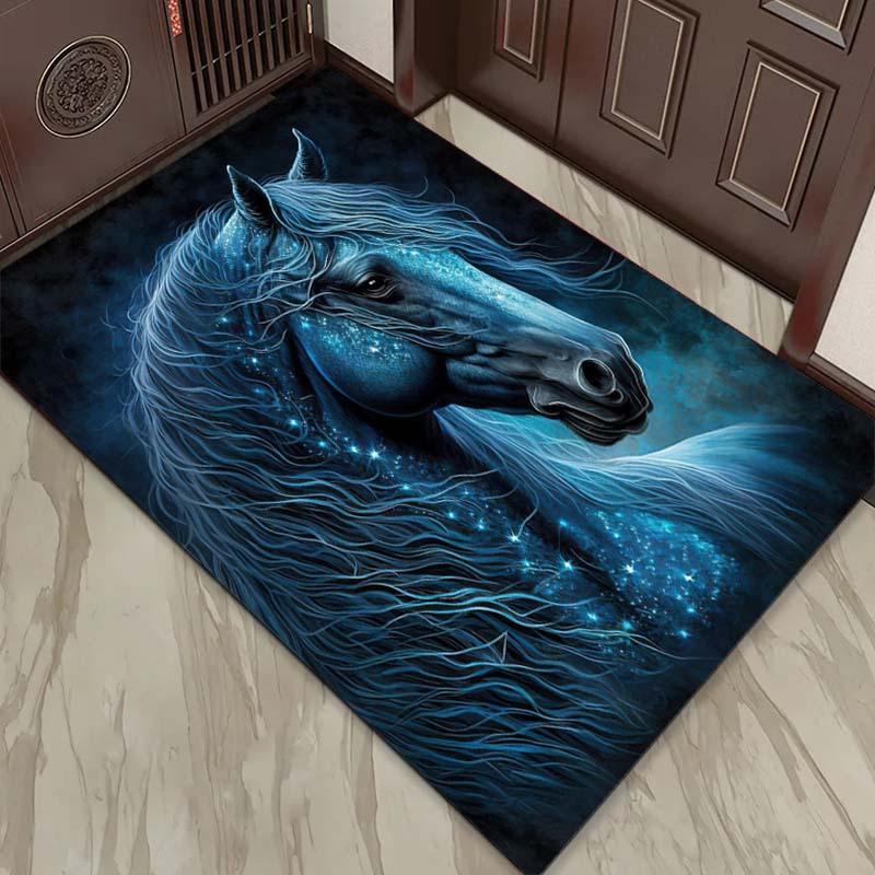 Galactic Horse Rug: Enhance Your Room with Cosmic Charm | Fantasy Animal Prints | Modern Living Room Decor Skid resistant carpet