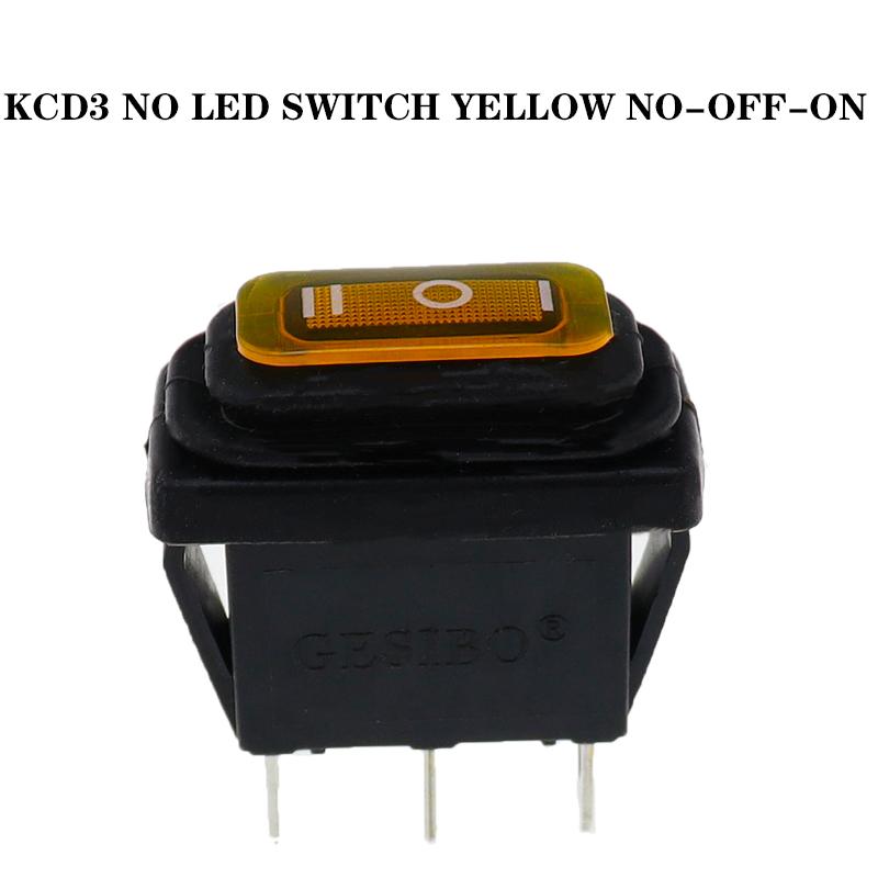 KCD3 Waterproof Rocker Switch ON-OFF/ON-OFF-ON 3Pin,2/3 Position,Electrical Equipment With Lighting Power,15A 250VAC/20A 125VAC