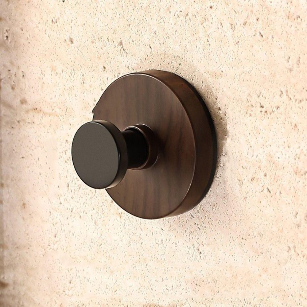 12pcs No-Drill Design Imitation Wood Door Hook Wall-Mounted Self-adhesive Key Holder Removable Vintage Storage Rack Kitchen