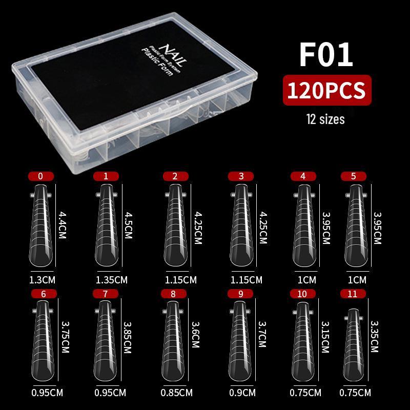 120-Piece Transparent Paperless Nail Art Holder for UV Gel Extension