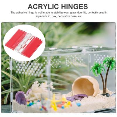 4Pcs Strong Adhesive Hinges Clear Acrylic Small Furniture Hinges DIY Hinges Replacement
