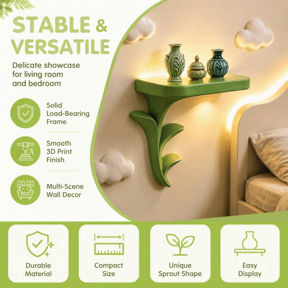 Plant Style Wall Bracket 3D Print Wall Display New Wall Floating Shelf  Home Wall Decor