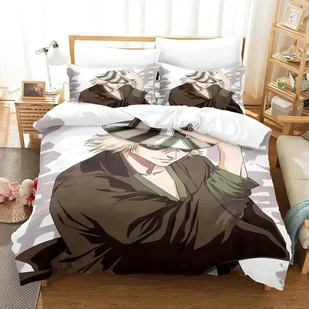 Anime Bleach Urahara Kisuke Sängkläder Set Påslakan Sängset Påslakan Örngott Täcke King Queen Storlek Pojkar Vuxna Sängkläder