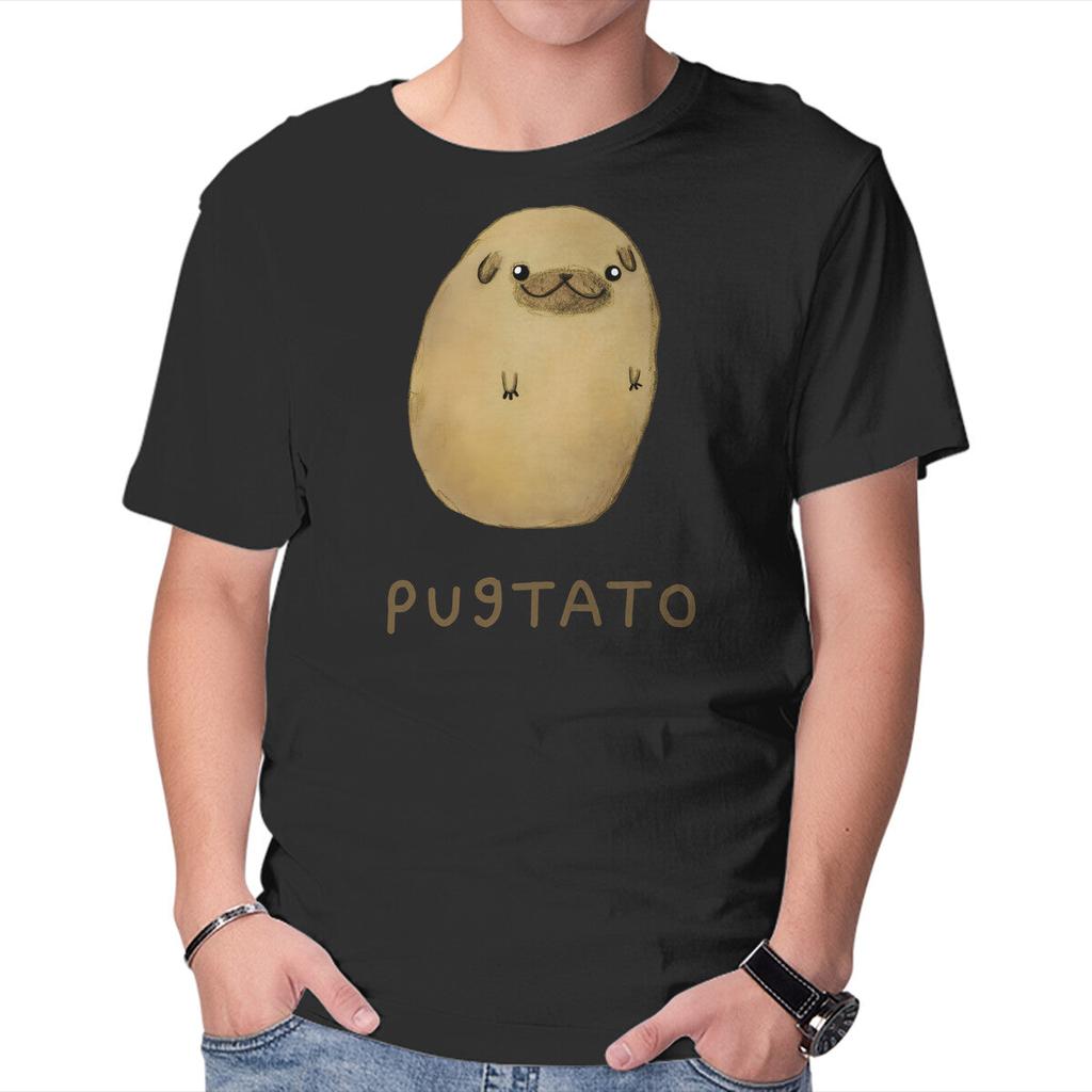 Unisex Crew Neck T-Shirt Pugtato Graphic Short Sleeve Casual Tee