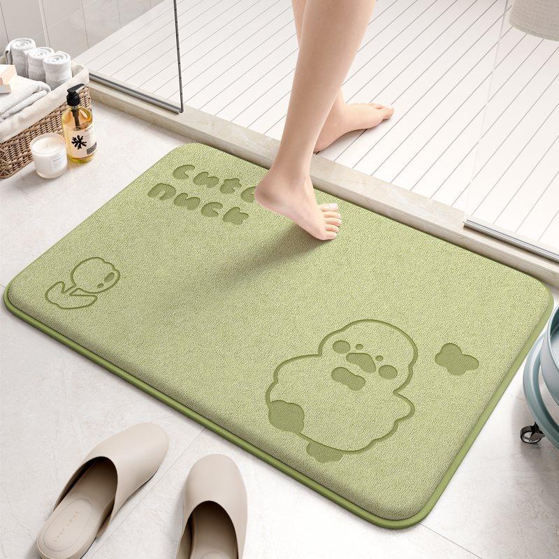 

Утолщенный впитывающий коврик из хлопка с эффектом памяти для пола, коврик для ног в ванной, коврик для входной двери, нескользящий коврик с рисунком из мультфильма, не требующий стирки 30 * 50cm