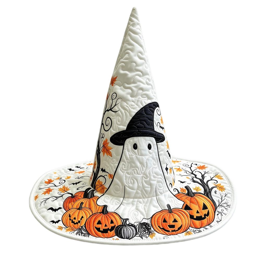 Halloweenský čarodějnický klobouk s 3D digitálním potiskem, Párty kostýmový doplněk