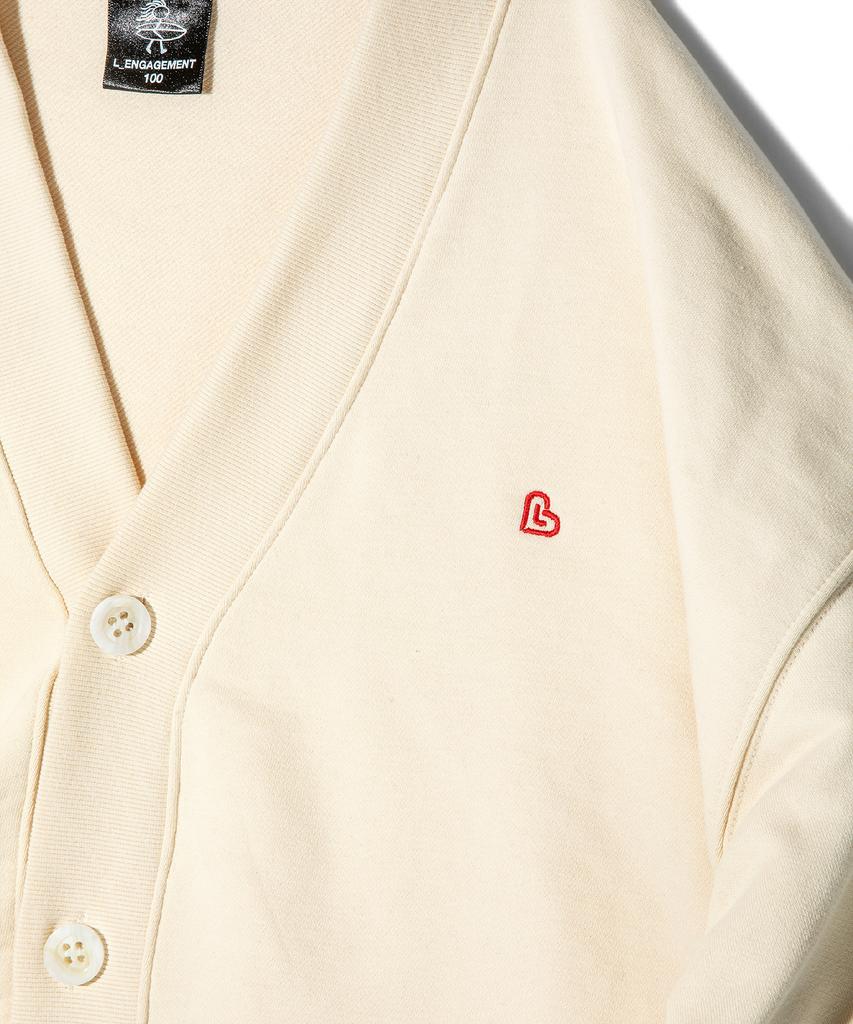 Lengagement Small Heart Oversized Sweat Cardigan [Ivory]