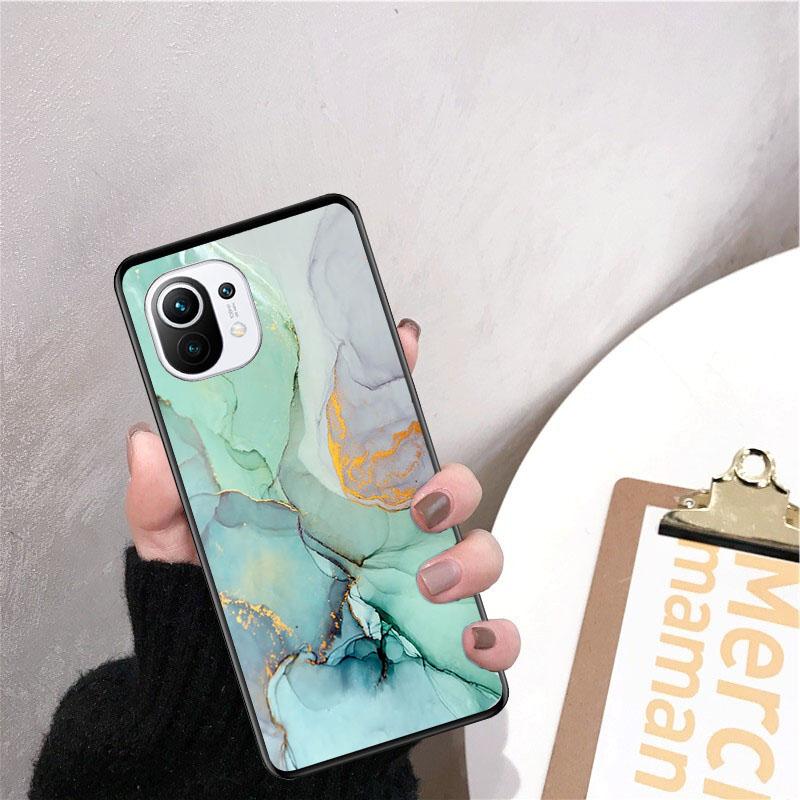 Carcasă de telefon cu marmură albastru închis pentru Xiaomi 12 Mi 10T 11T 11 Pro 10 10T 11 lite 10pro 11Ultra Poco X3 Pro Poco F3 M3