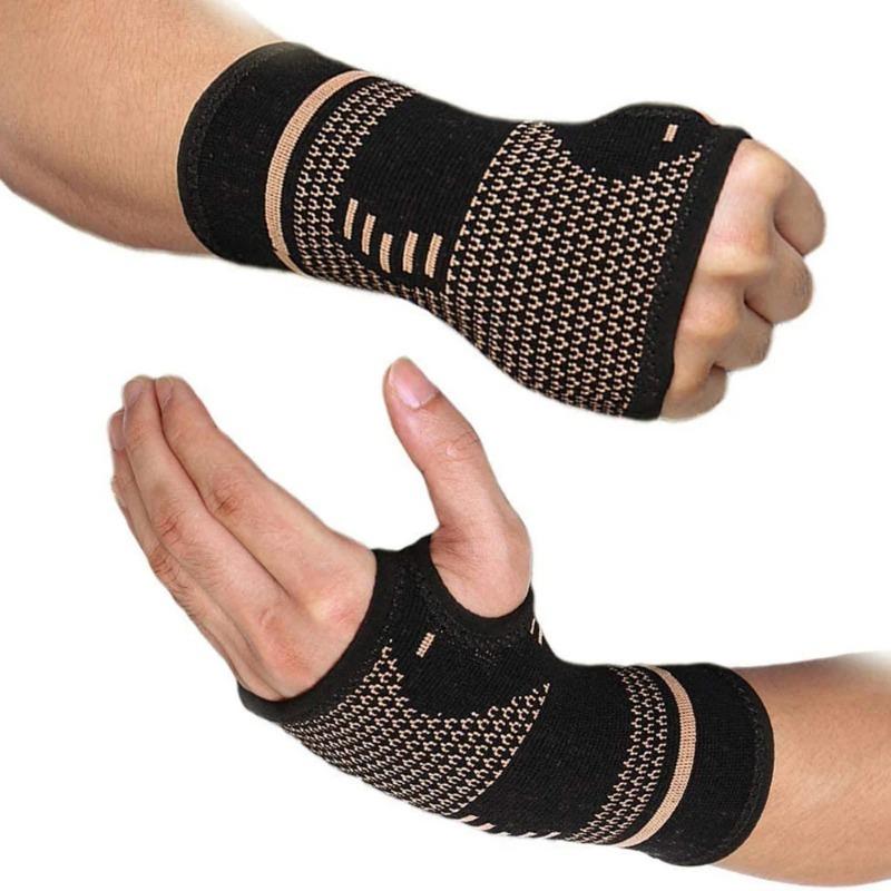 1PCS Copper Compression Wrist Guard: Arthritis Gloves, Elastic Palm Support for Fitness