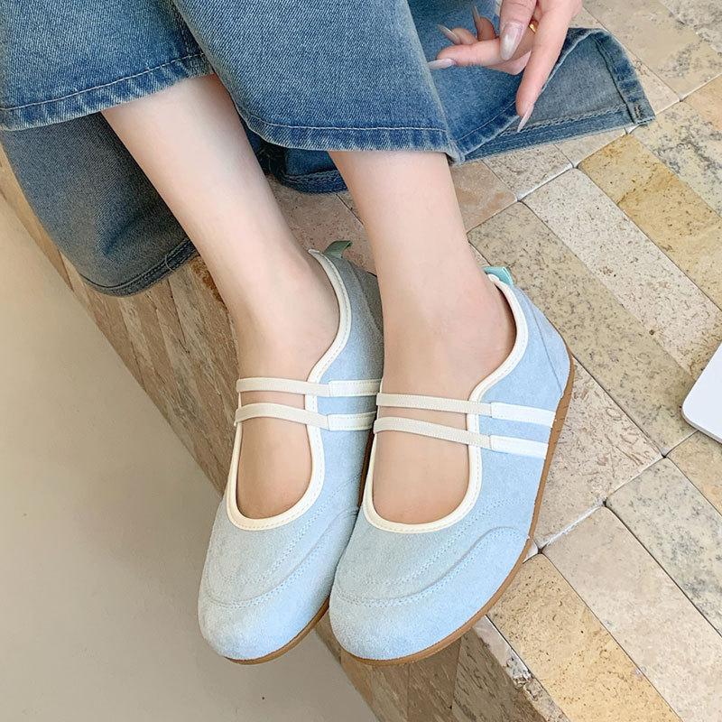 Flat-bottomed Silver Ballet Mary Jane Single Shoes Women's Shoes Spring and Summer New Soft-soled Casual Shoes