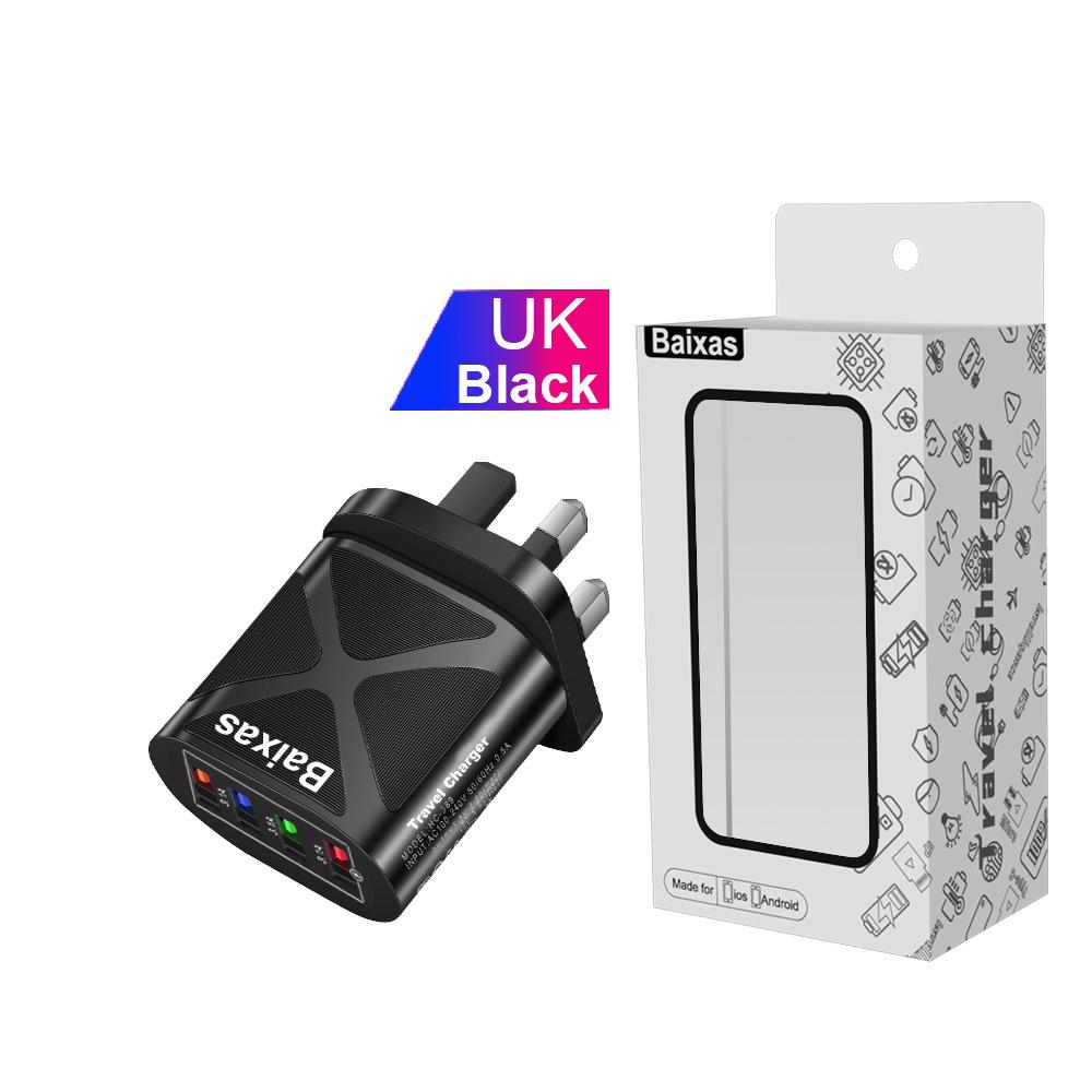 4-Port USB Travel Charger 5V/2.4A Fast Charge - AU/EU/UK/US Plug