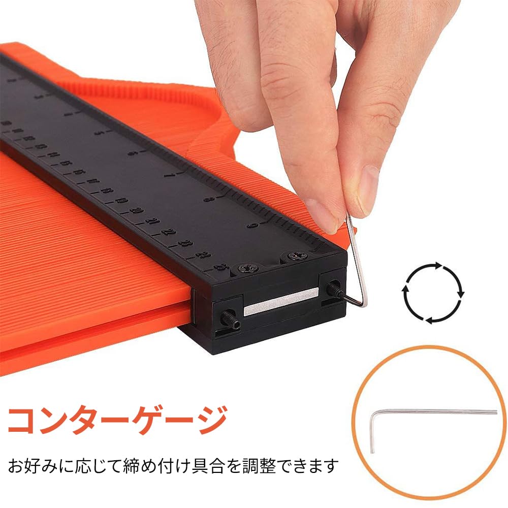 Contour Gauge for Graduated Curve DIY Measuring High Gauge, Cutting, Self-Locking, Ruler, Tool, Precision, Irregular, 10-inch (250mm)