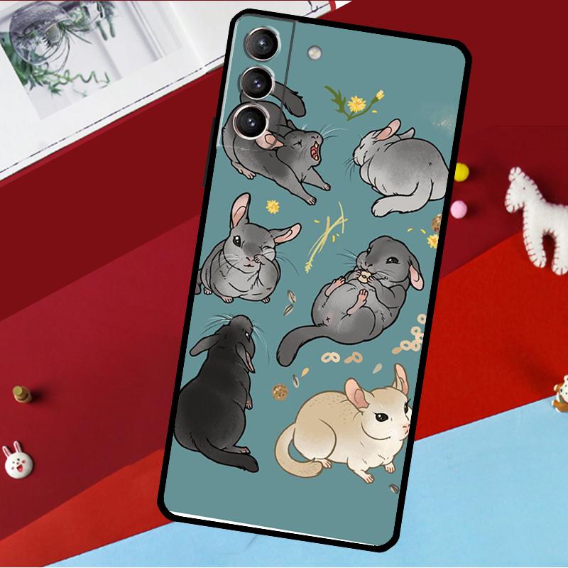 Cute Cartoon Chinchilla Funda For Samsung Galaxy S26 S25 S24 S21 S22 S20 Ultra S9 S10 Plus S23 FE S25 FE Phone Case