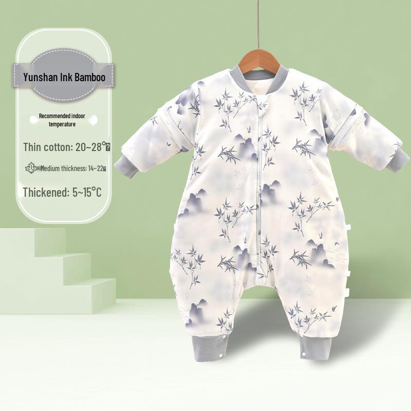 Sacco nanna per neonato in seta di gelso/cotone con gambe separate, coperta anti-calcio per 0-3 anni, modello Autunno/Inverno/Primavera