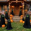 Ghost Wall Hanging Halloween Decoration for Outdoor, Large Light Up Standing Ghost, Festive Decorations Adjustable Spooky Black Decor Porch, Yard Lawn