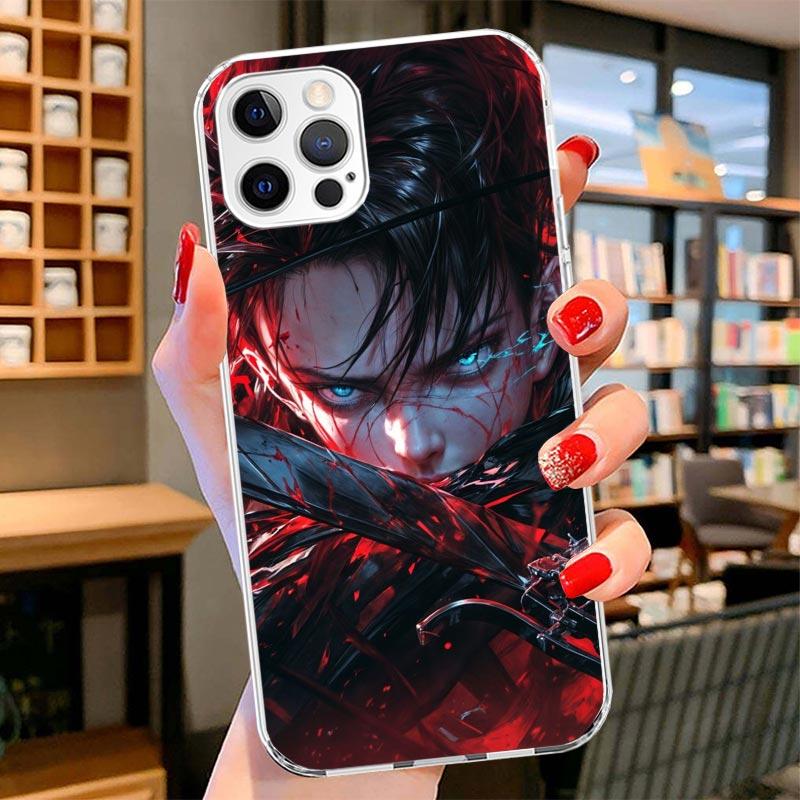 A-Attack on T-Titan Levi Cover Phone Case For iPhone 16 17 Air 15 14 Pro Max 16E Phone Case 13 Mini 12 11 7 SE 8 Print Pattern F