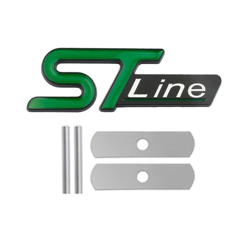 For  ST LINE Logo Front Grill Emblem Badge Car Rear Trunk Sticker Decals Focus Kuga Fiesta Mondeo ESCAPE Ecoboost