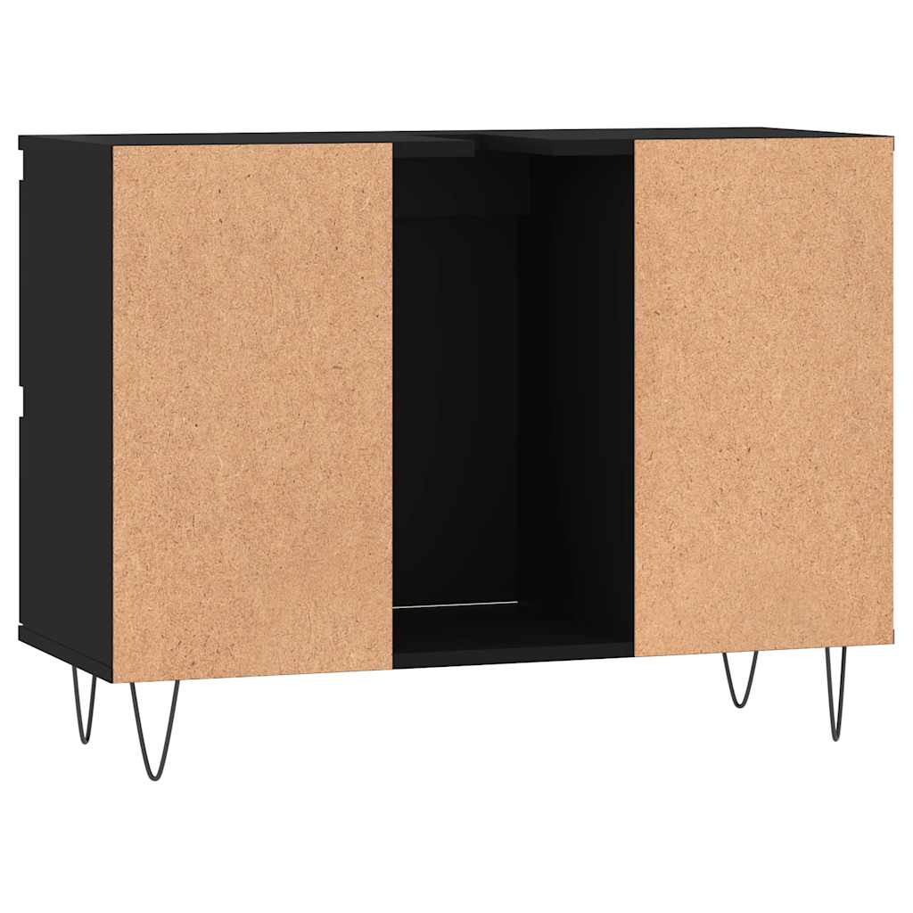 Bathroom Cabinet Black 80x33x60 Cm Particleboard