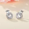 Cute Female White Round Zircon Stone Silver Color Clip Earrings For Women Luxury Wedding Jewelry