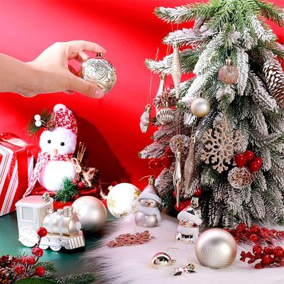 1box 3-6cm Christmas Balls Ornament Set Xmas Tree Hanging Pendant Ornaments for Home Theme Party New Year Gift Noel Navidad