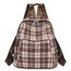 Campus Retro Plaid Backpack Junior Senior High School Student Schoolbag Girls Large Capacity Class Book Bag