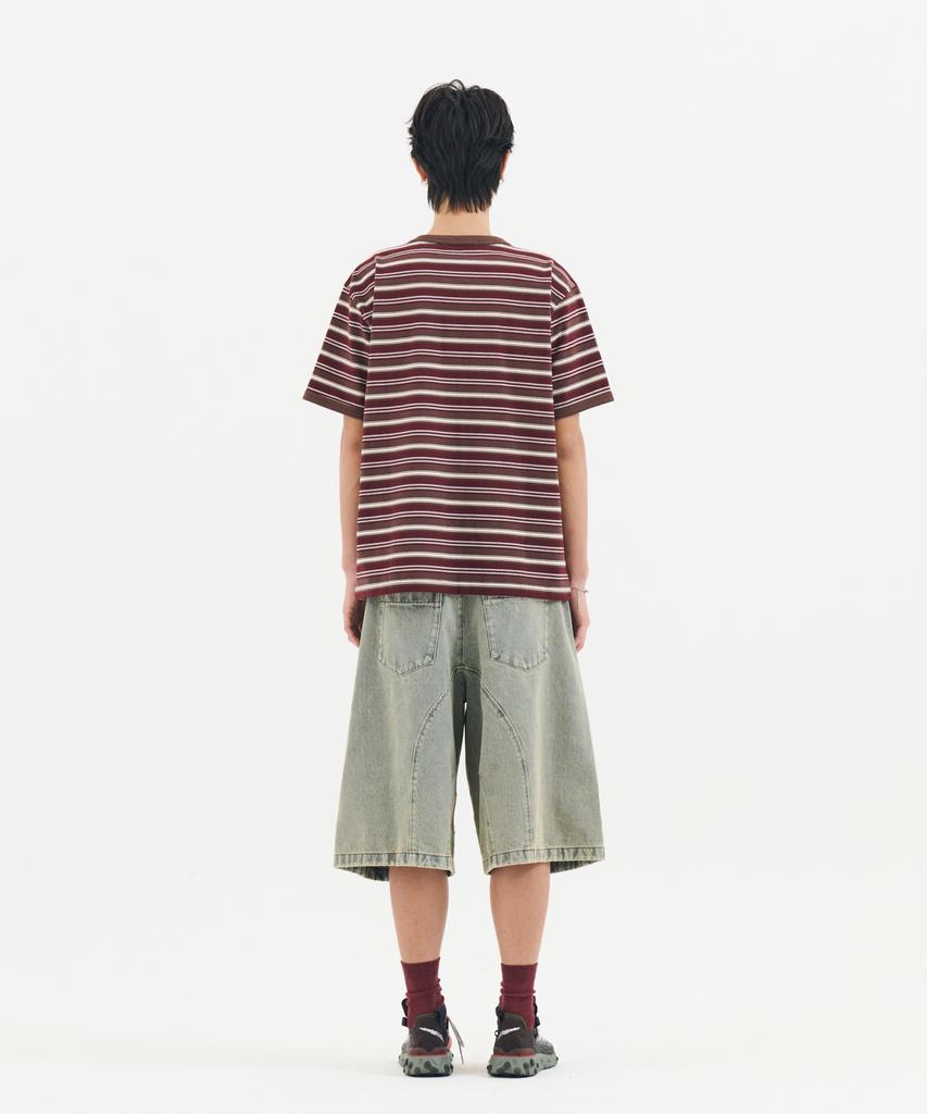 Nontai Multi Stripe Ringer Tee (Wine)