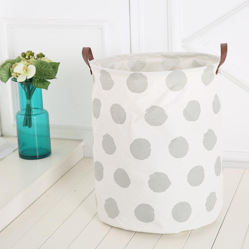 Large Capacity Canvas Standing Storage Bag Simple Laundry Toy Organizer with Handle