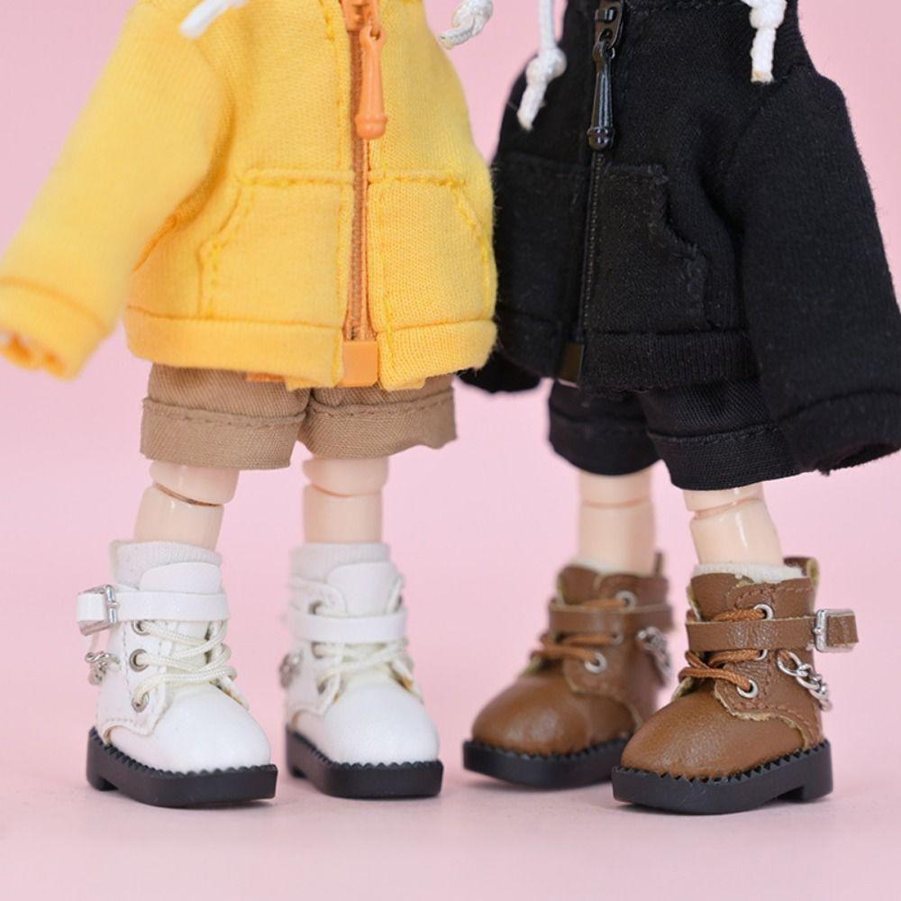 1 Pair Mini OB11 Doll Shoes Chain Boots 1/12 Bjd Doll Shoes Cute Bjd Doll Chain Shoes  Kids Gifts