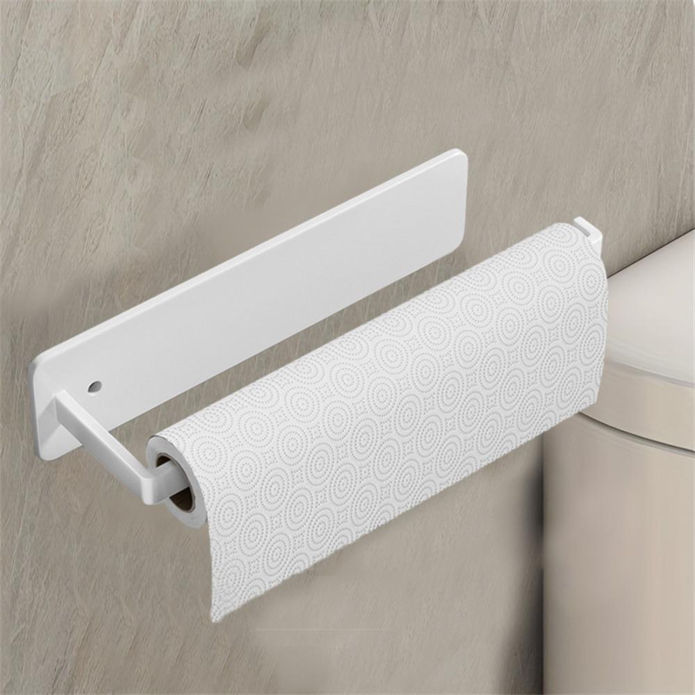 Self-Adhesive Paper Towel Holder Sleek Grey/ Black/ White Roll Paper Holder  Toilet Rolls