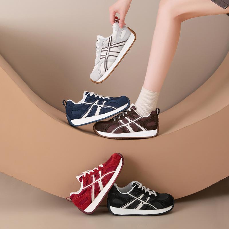 2025 Early Autumn New Forrest Gump Shoes Women's Casual Sports Dad Shoes Women's Platform Leather Breathable Comfortable Retro Jogging