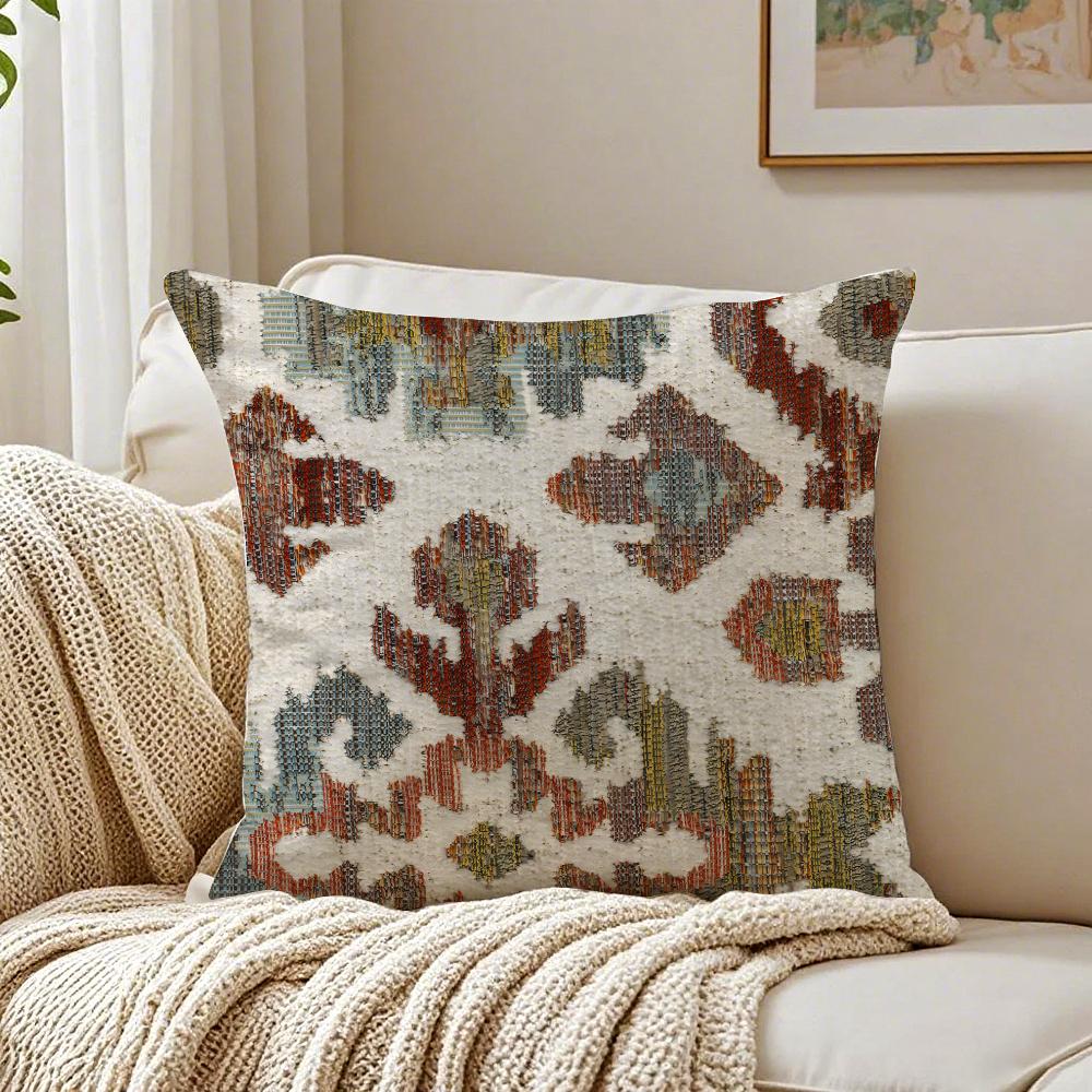 Moroccan Style Art Pillow Case Double-Sided Plush Sofa Cushion Covers Organic Breathable Invisible Zipper