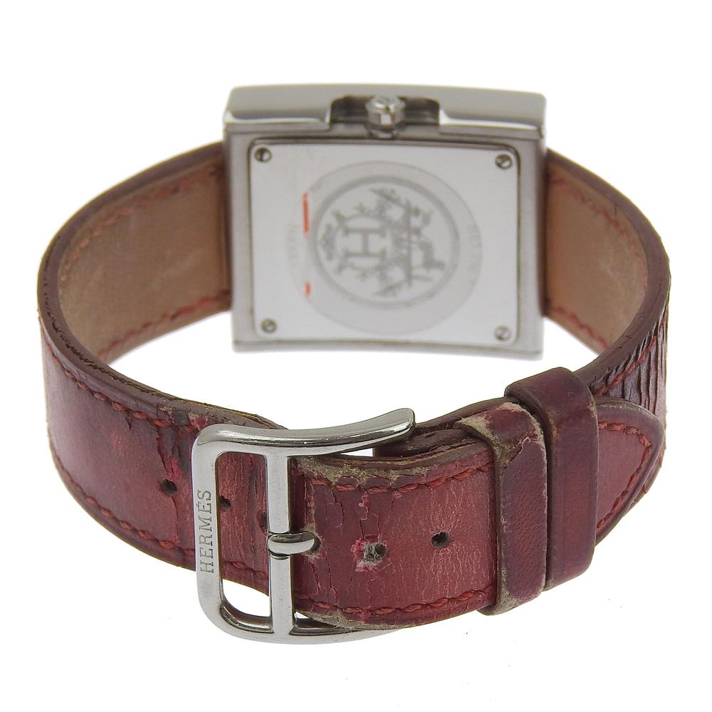 HERMES Belt watch Watches BE1.210 WhiteDial Stainless Steel/leather Quartz Analog display Women Used