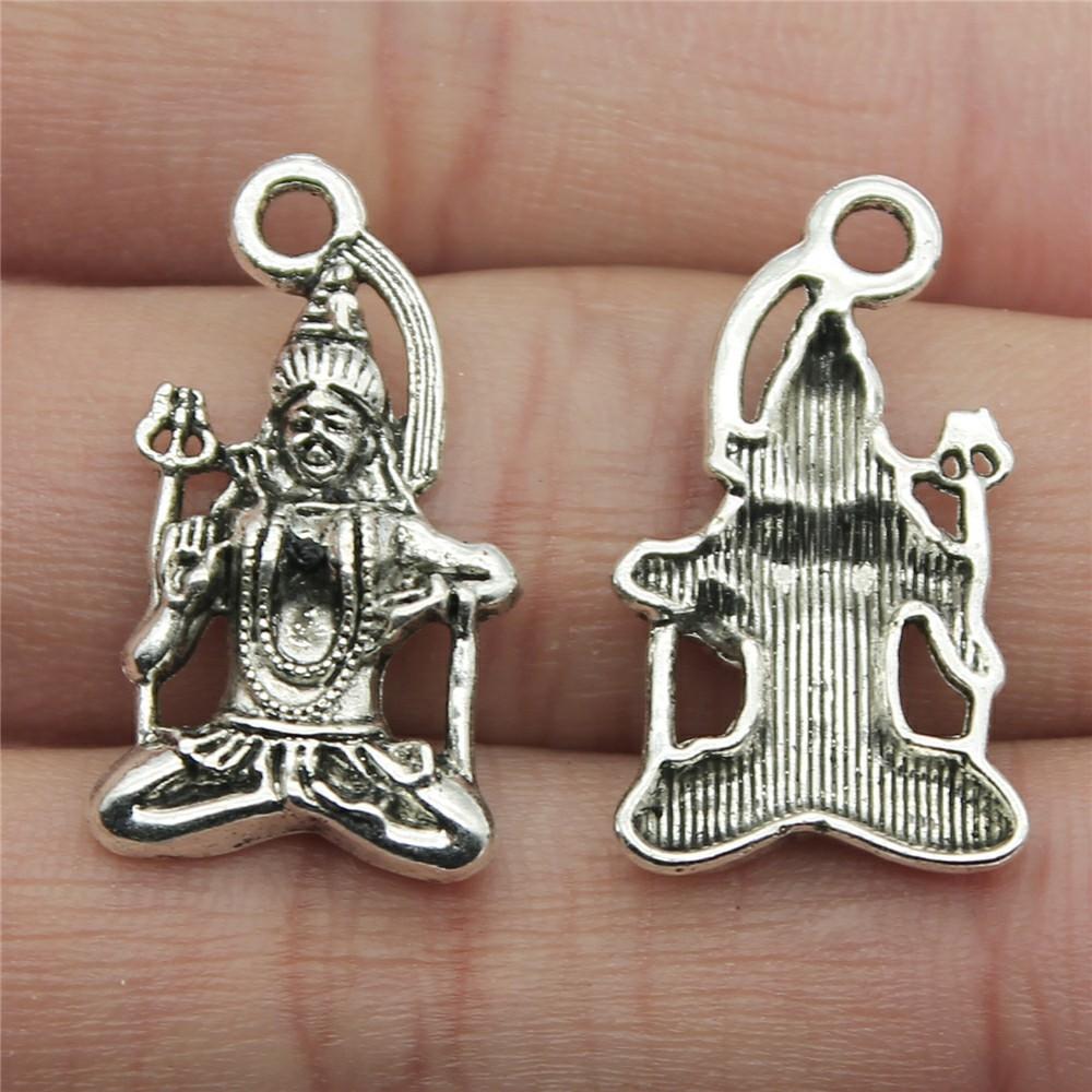 

10pcs Indian Goddess Brahma Vishnu Shiva Charms For Jewelry Making Antique Silver Color Pendants DIY Crafts Making Findings