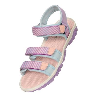 Childrens/Kids Tonal Stripe 3 Touch Fastening Strap Sandals